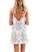 HOTAPEI Women Casual V Neck Printed Summer Beach Short Spaghetti Straps Mini Dress Sundresses