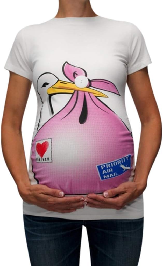WUAI Maternity T Shirt, Womens Funny Novelty Graphic Pregnant Tops Blouse Plus Size