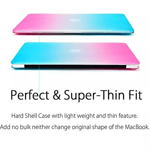 UESWILL Smooth Soft-Touch Matte Hard Shell Case Cover for MacBook Air 13" (Model: A1466/A1369) + Microfibre Cleaning Cloth, Rainbow - Thumbnail 3