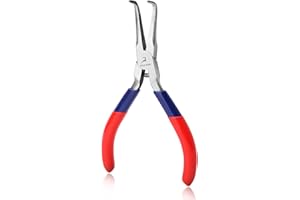 GOLD DEER Bent Needle Nose Pliers With Serrated Jaw Mini Bent Long Nose Pliers Mini Bent Nose Pliers Tweezer Long Nose Pliers