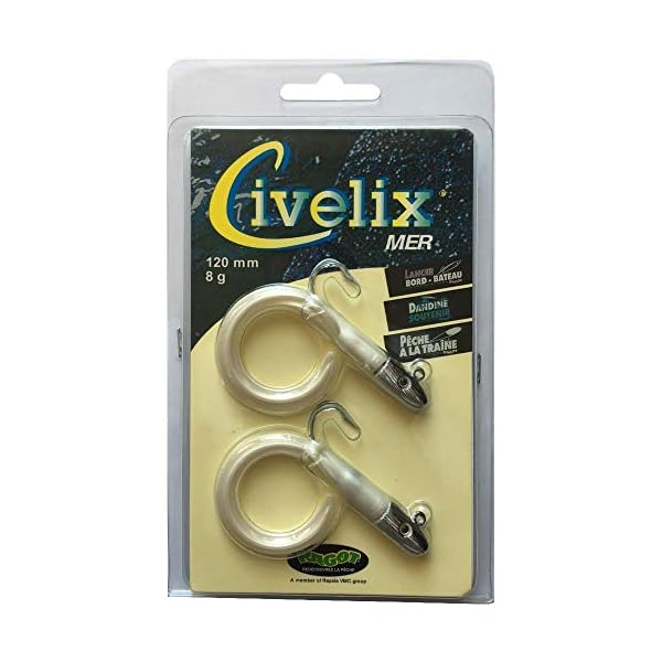 Leurre Ragot CIVELIX 120 - 12cm 8g Nacré - Imitation Civelle Pour Bar, Maquereau, Loup