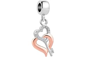 CharmSStory Rose Gold Key to My Heart Charms Dangle Beads for Necklaces Bracelet (Key)