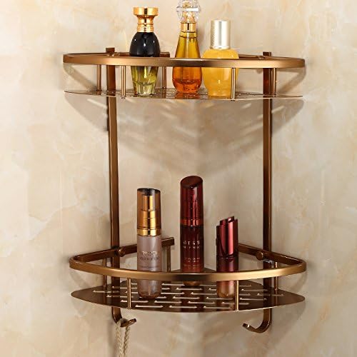 ZHFC Sanitary ware European Antique towel rack towel rack space aluminum blue flower porcelain bathroom stacks toilet hanger suit,Double triangle basket