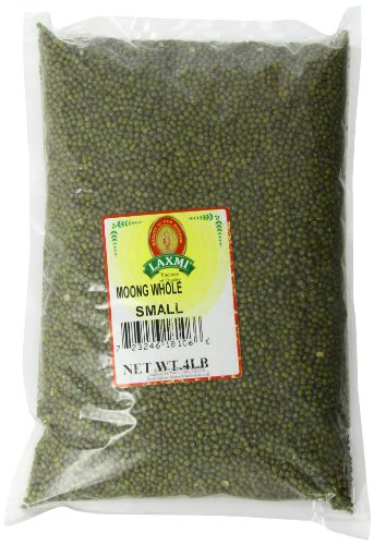 Laxmi Whole Moong, Mung Bean Seeds, 4 Pounds for Cooking & Sprouting