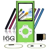 Tomameri - Compact and Portable MP3 / MP4 Player with Rhombic Button ( Including a 16 GB Micro SD Card ) Supporting Photo Viewer, E-Book Reader and Voice Recorder and FM Radio Video Movie (Green)