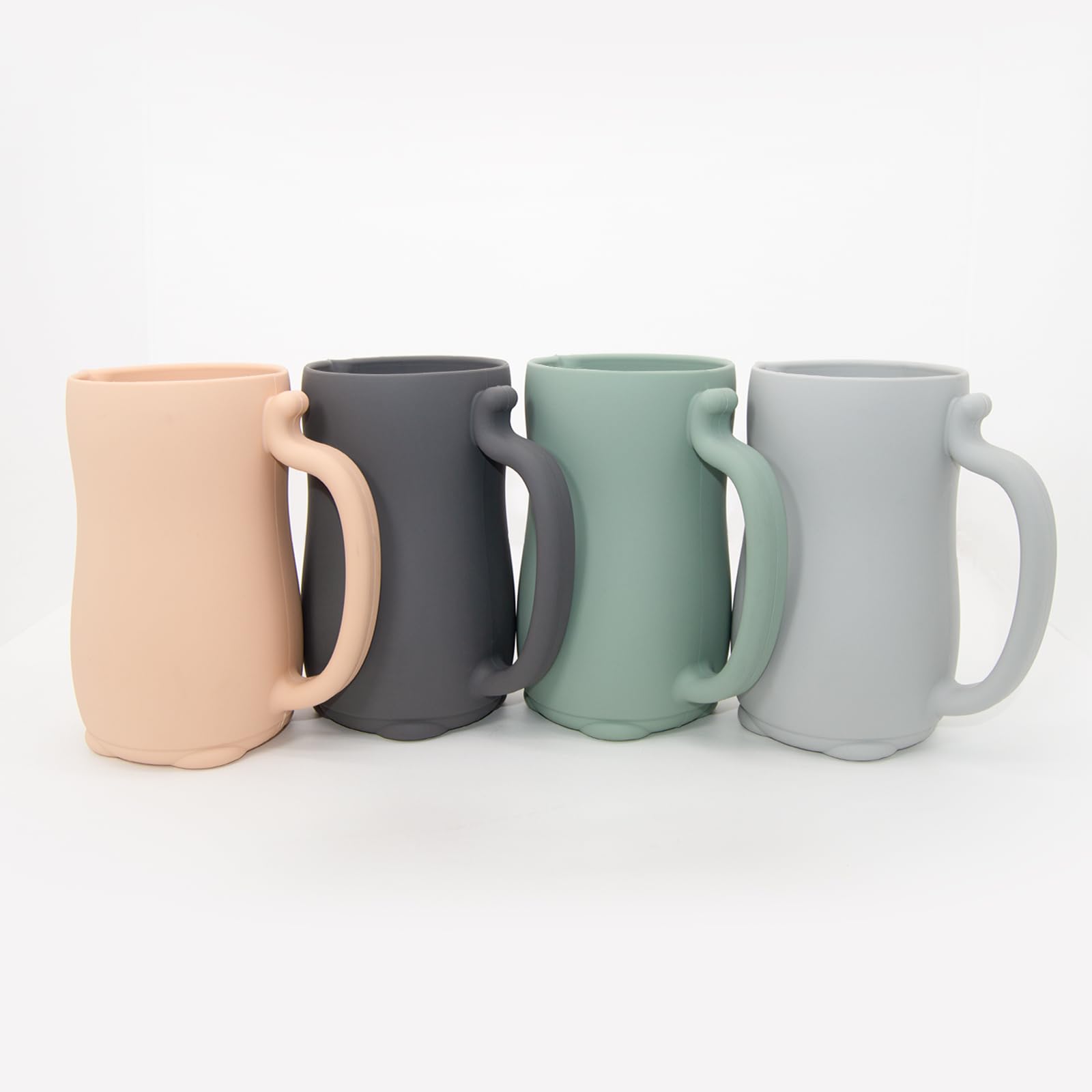 mandoo Baby Bath Rinse Cup - Food Grade Silicone - Shampoo & Body Washing Rinser Cup for Kids with Easy Grip Handle to Rinse Baby Shampoo and Soap - Baby Essentials (Light Green)