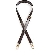 jiesinlov Genuine Leather Strap Replacement Crossbody Adjustable with Shoulder Strap Pads for Keepall 45 50 55 60 Travel Duffel Bags (Coffee1.0in)