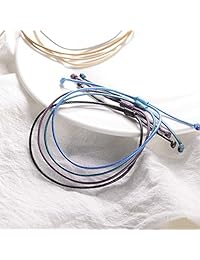 Shonyin Handmade String Bracelets Friendship Braided Cord Adjustable Boho Bracelet Anklet for Teen Girls Women Men 8pcs