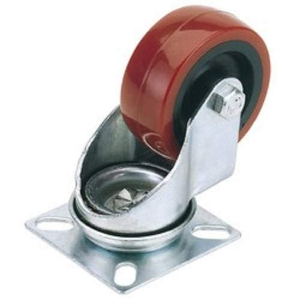 Draper 65508 50mm Dia. Swivel Plate Fixing Polyurethane Wheel-S.W.L. 50Kg 50 mm