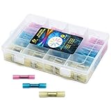 Electrical Terminals JACKYLED 200pcs 22-10GA Waterproof Seal Assorted Wire Crimp Heat Shrink Butt Connectors Kit (100Red 60Blue 40Yellow)