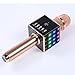 LED Wireless Karaoke Microphone - NASUM H8 Mic Built in Bluetooth Speaker and Mini Handheld Cellphone Karaoke Player,2600mAh battery,Karaoke MIC Machine for KTV with Carry Case(100% Protection),Rose