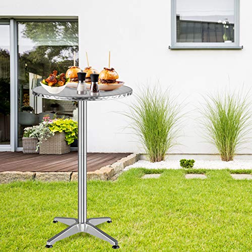 KESSER® - 2in1 Stehtisch Bistrotisch Aluminium Edelstahlplatte | höhenverstellbar | 70cm / 115cm | Partytisch Tisch Ø… – Bild 8