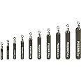 MUUNN 10 Pack Tungsten Free Rig Skinny Drop Shot Weights,Raindrop Free Rig Fishing Sinkers kit for Drop Shot Rig
