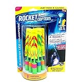 SkyGold Rocket Copters - The Amazing Slingshot LED Helicopters Hot Led Light Flying Small Arrows Flash Bamboo Dragonfly Flying Rocket（Three launchers, six rockets）