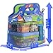 Kids Robots Neoprene Lunch Bag with ID Card Pocket | Identi-Tote by GOPRENE | Insulated, Reusable, Foldable, Washable, Color: ROBOT BLUE, + 3 Blank Name Cards