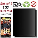 Cociy Grill Mat 0.39 Mm Extra Thick BBQ Accessories Heavy Duty Magic Miracle Non Stick Grilling Barbeque Mats Tools Baking For Gas Charcoal Electric Hibachi Barbecue Grills Set Of 2
