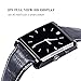 Luxsure Bluetooth 4.0 Smart Watch Waterproof Wrist Watch Phone with Camera Touch Screen and PU Leather Strap Band Smartwatch for IOS iPhone 6 6 plus Samsung Android Smartphones(Black)