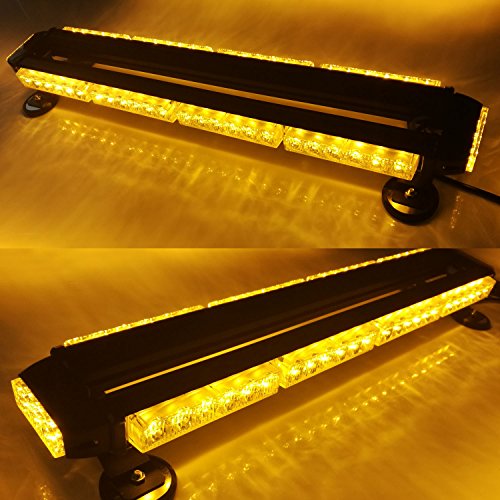 Evershine Signal26.6 Inch 54 Led Strobe Flashing Light Bar Double Side Emergency Hazard Warning Lighting Bar with Magnetic for Car Truck Roof Safety-Amber(4-Bar)