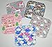 1 Ply Printed Flannel 8x8 Inches Little Wipes Set of 5 Unicorns and Rainbows
