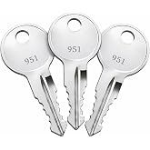 3-Pack 976 Replacement RV Trailer Keys Compatible with Bauer RV900 Series Door Locks, Cut to Code 951&ndash;980 for Camper Storage Door Cabinet Locks