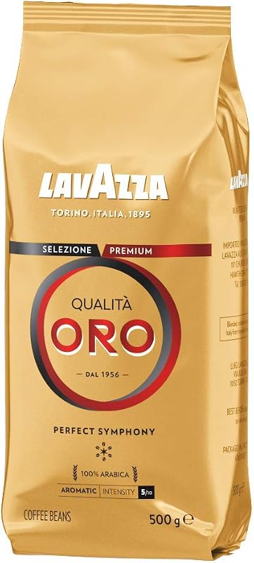 Café en Grains, Qualità Oro Perfect Symphony, Café Espresso 100% Arabica Rond et aromatique, Paquet de 500 g