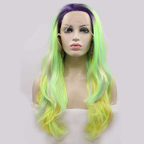 Amazon Co Jp Zmd 多色の長い巻き毛のかつらレディース手作りのレースのヨーロッパとかつらをかつらの髪に設定色紫 緑 黄色 グラデーション ホーム キッチン Amazon Co Jp Zmd 多色の長い巻き毛のかつらレディース手作りのレースのヨーロッパとかつらをかつらの髪に設定色紫 緑 黄色 グラデーション ホーム キッチン