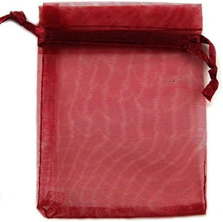 Ximkee Organza Wedding Party Favor Bags- Package of 100 (6"x9", Wine red)