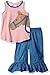 Mud Pie Baby Toddler Girls' Two Piece Pants Set Sleeveless, Horse, 3T