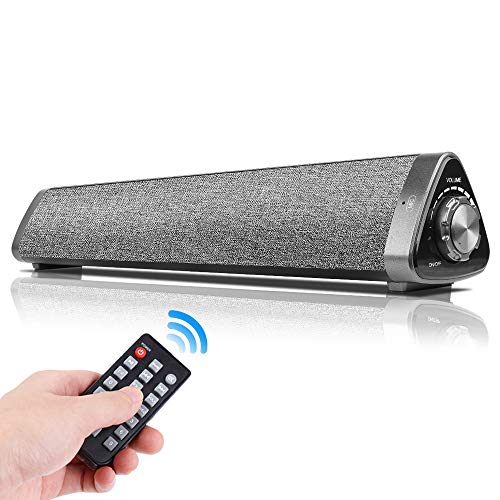 Sound Bars for TV,Wired and Wireless Home Theater TV Speakers with Remote Control,TF Card- Surround SoundBar for TV/PC/Phones/Tablets, 2 X 5W Compact Sound Bar 2.0 Channel