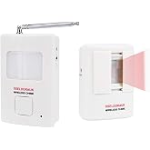 Dog Barking Alarm Motion Detector,Pir Wireless Human Body Walking Sensor Doorbell Door Security Alert System Device for Home or Office Burglar Deterrent (1Sensor + 1Receiver, White)