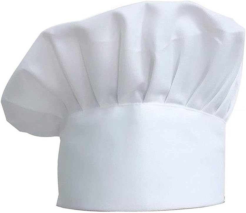 NA Chef Hat, Adjustable Elastic Kitchen Cooking Headgear(White