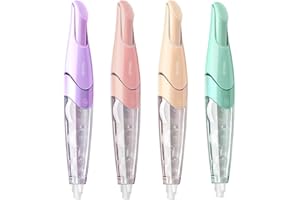 BITOSEE White Correction Tape, Retractable Refillable Correction Tape, With Smooth Pull Out Tape Applicator, Aesthetic Cute Correction Pen for Office Supplies