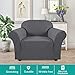 Turquoize Stretch Sofa Slipcover Chair Slipcover 1 Piece Chair Covers for Living Room Armchair Covers Slipcovers with Jacquard Fabric and Elastic Bottom Pet Furniture Protector (Armchair, Grey)