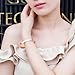 GuqiGuli 14k Yellow Gold Plated Fashion Idiom Hinged Bangle Bracelets for Women and Girls, 7