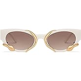 Appassal Trendy Sunglasses for Women Men Vintage Narrow Cateye Metal Snake Sunnie Y2k Accessories AP3621