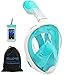 HELLOYEE Full Face Snorkel Mask for Adults Kids Panoramic View Snorkeling Mask Free Breathing Anti-Fog Anti-Leak Design with Detachable Camera Mount
