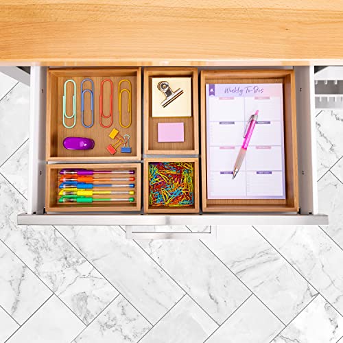 Seville Classics Bamboo Premium Organizer Storage Bins for Kitchen