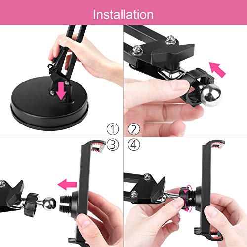 Overhead Phone Mount Stand ChromLives Phone Video Stand Articulating