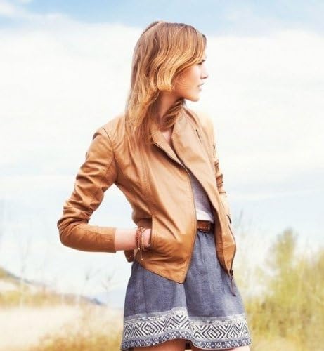 Amazon Cantaloupe ジップライダースジャケット レディース 2色 キャメル L コート ジャケット 通販