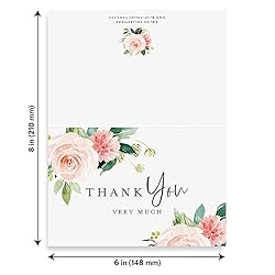 Bliss Collections Floral Thank You Cards, 25