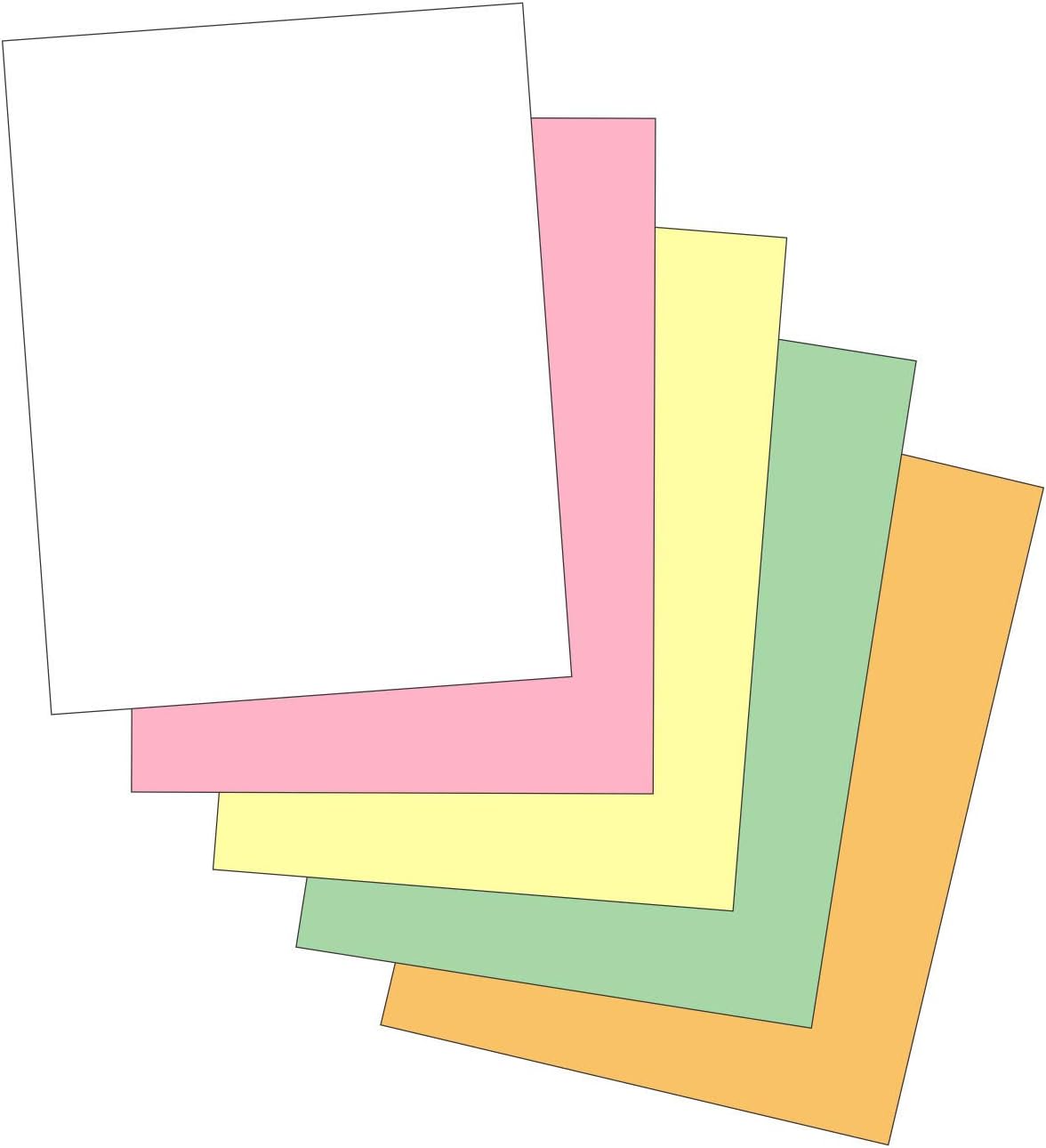 "Plain" Collated Color Paper (Not Carbonless) for Laser and Ink Jet Printers (Pack of 500 Sheets 3 Part) : Office Products