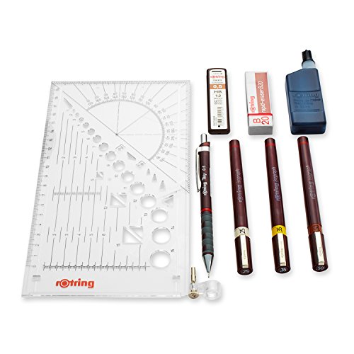 rOtring Isograph Technical Drawing Pens, Set, 3-Pen College Set (.25-50 mm)