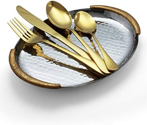 Elyon Tableware16-Piece Reflective Gold Stainless Steel Flatware Cutlery Set, Service for 4