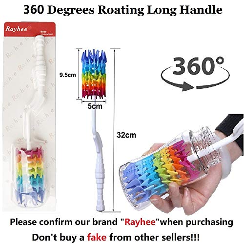 Bottle Brush Cleaner-Baby Milk Bottle Cleaner Soft Silicone Bottle Brusher / 360 Degree Rotating Lon - //coolthings.us
