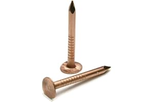 RAW PRODUCTS CORP 1" Smooth Shank Solid Copper Roofing Nails 10 Gauge USA Made - Qty 100