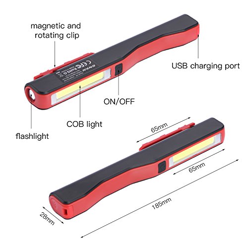 image for Ausein COB LED Work Light, Rechargeable Mechanic Inspection Lamp Workl