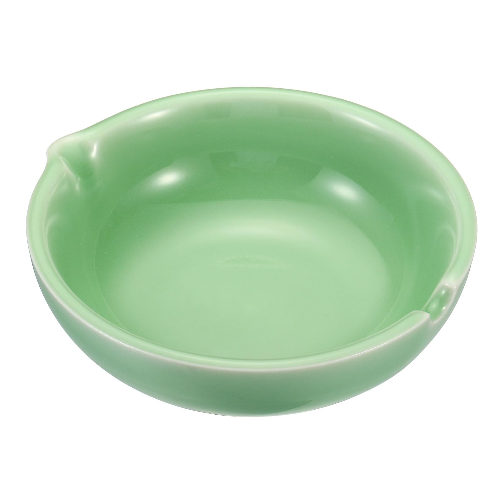 PATIKIL Ink Dish Plate for Chinese Calligraphy Writing, Ceramics Ink Holder Rest Ink, Water Dish, Brush Pen Holder for Stone Traditional Beginners Japanese Practice Painting, Green