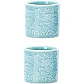 Dicmracy Ceramic Espresso Cups Set of 2 or 4-3oz Demitasse Cups for Coffee & Tea, No Handles, Durable & Dishwasher Safe (blue, 2)