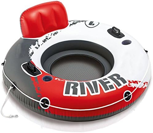 River Tube. Cool Big One Person Inflatable Lounger Float. This Red River Run I Blow Up Lounge Is Great For Adults To Swim &amp; Slide On Water, River, Lake, Swimming Pool &amp; Park. Heavy-Duty. Cup Holders.