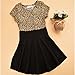 FEITONG Kids Baby Girls Leopard Printing Short Sleeveless Dress (6-7Y, Black)